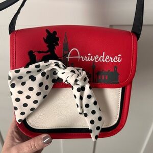 Rare Disney Crossbody/Purse~Italy! Epcot! World Showcase Minnie Arrivederci!